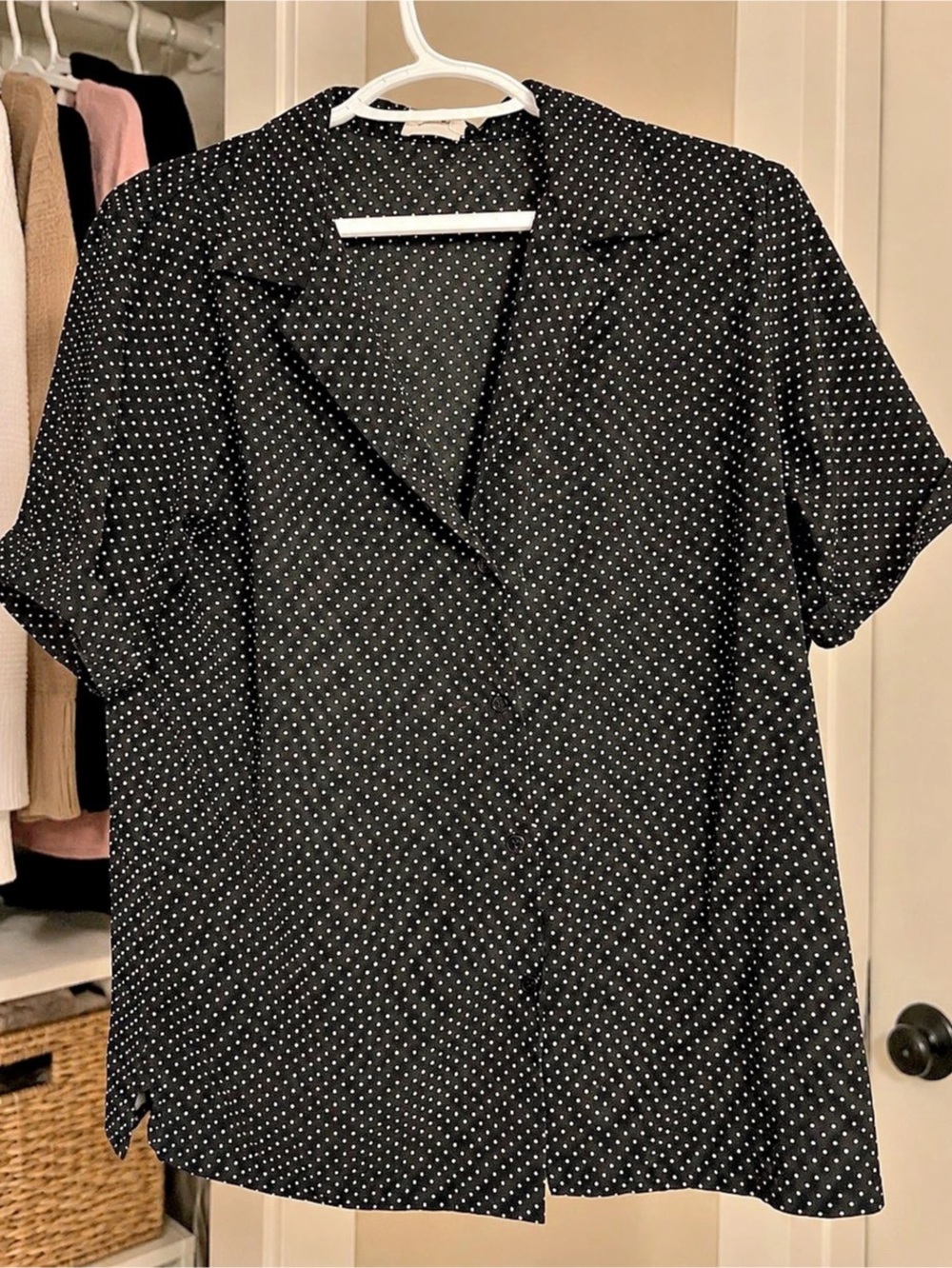 gaudi Polka Dot Blouse in Black & White Like New